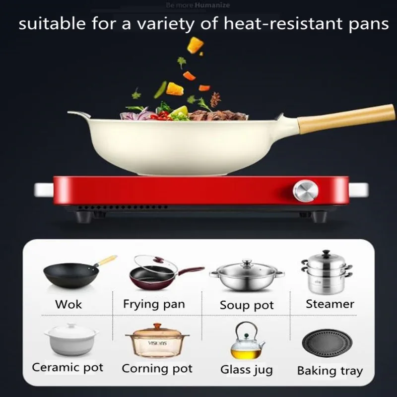 220V Electric Stove Cooking Tea Food Induction Cooker Intelligent Light Wave Furnace One Barbecue Plate for Gift EU/AU/UK/US