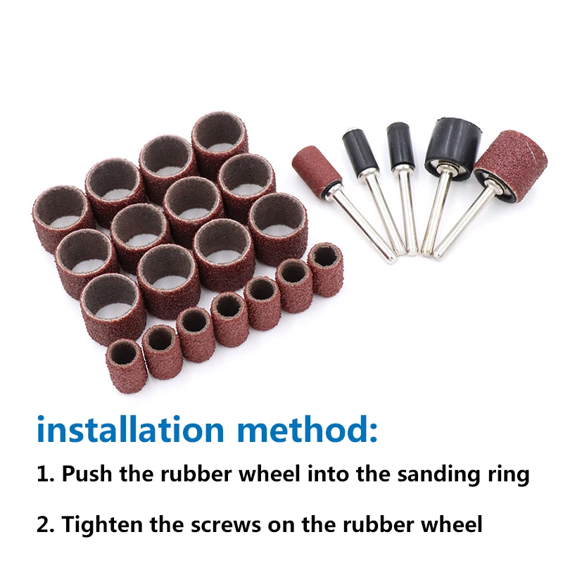 50pcs 80-600 Grit Nail Art Sanding Bands For Electric Nail Machine Nail Drill Bits Drum Sanding Kit Abrasive Tools Accessories