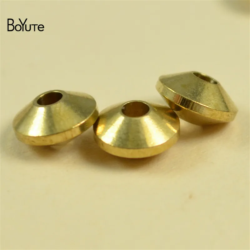 BoYuTe (100 Pieces/Lot) 4-5-6.5MM Metal Brass UFO Shaped Beads Diy Hand Made Beaded Spacer Loose Beads Jewelry Making
