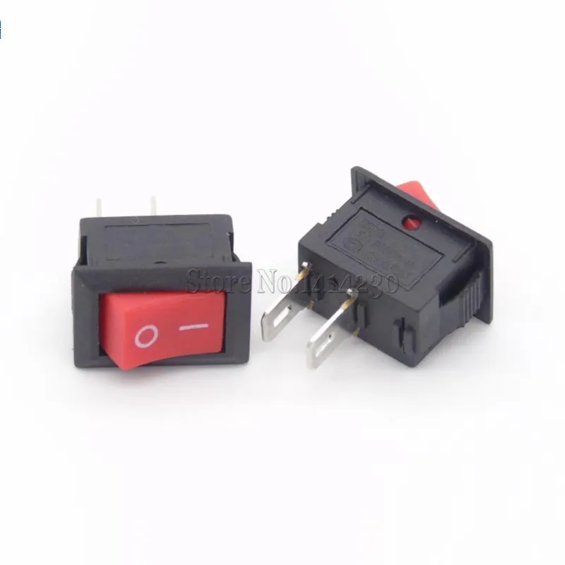 5Pcs Black Push Button Switch 3A 250V KCD11 2Pin / 3Pin Snap-in On/Off Rocker Switch 10MM*15MM BLACK And Red