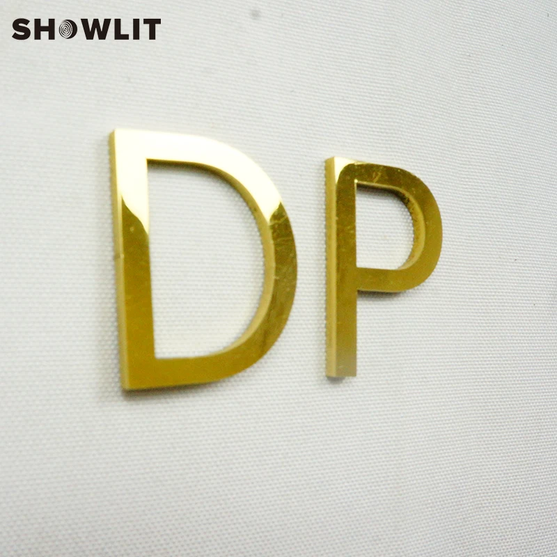 3mm Polished Golden Custom Made Individual Laser Cut Letters