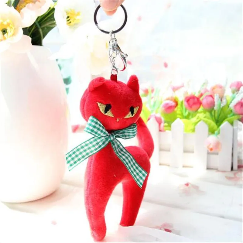 1PCS Mini Cat Plush Toy Creative Cute Cat Small Pendant Toys Doll Key Ring Rag Wedding Throwing Gift 18CM