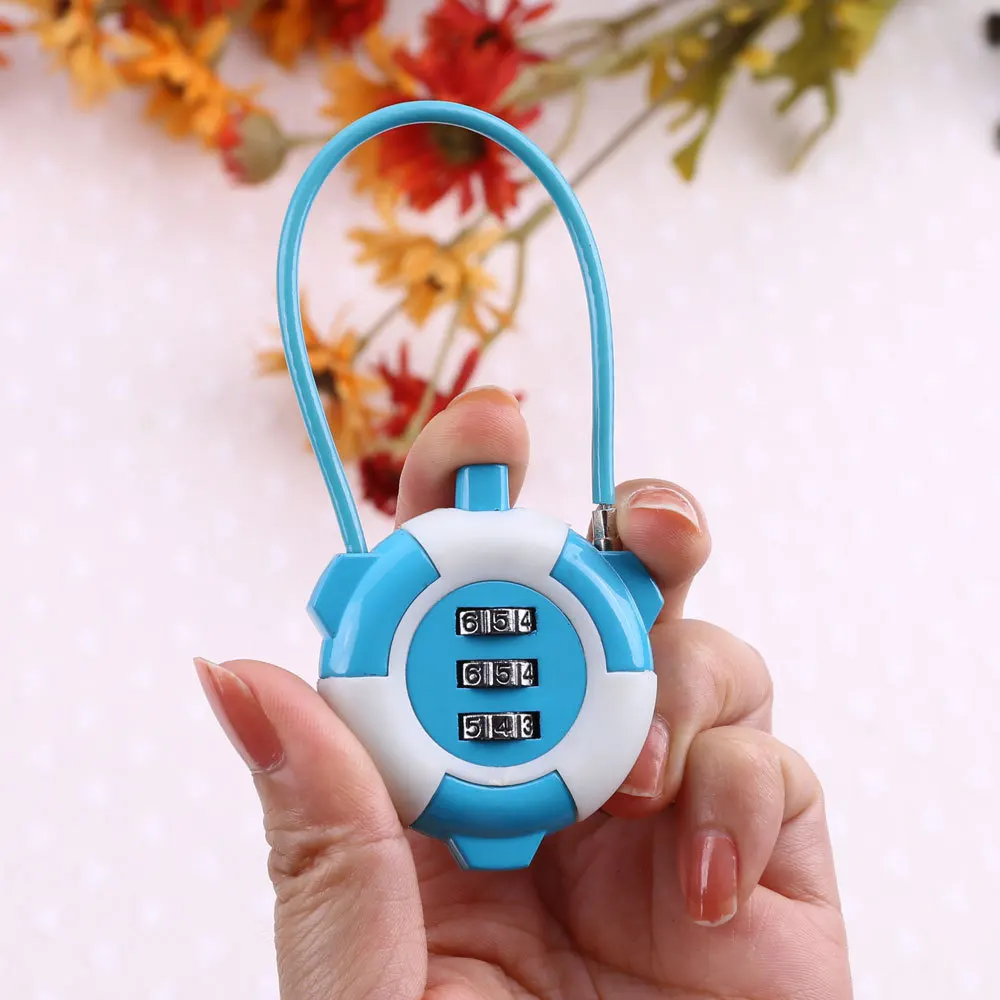 2pcs/Lot Free Shipping Mini Luggage Bag Zip Diary Diary Notebook Combination Wire Rope Cable Lock Cartoon