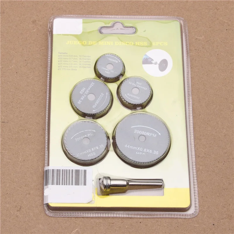 6 PCS HSS Hình Tròn Lưỡi Cưa Cắt Dao Bằng Gỗ Bộ Cắt Gỗ Gỗ Đen Đĩa Khoan Mandrel Cắt Quay dụng Cụ