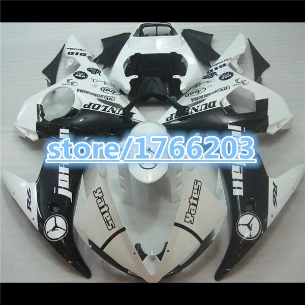 

ABS white black For YZFR6 2003 2005YZFR6 03-05 2003-2005 03 05 2005 R6 YZF 2004 YZFR6 2003 2004 2005 2003-2005 Fairing Ning