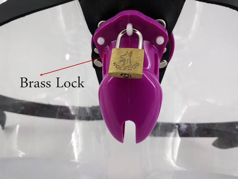 Purple plastic CB6000S small cock cage belt male wearing strap on penis lock chastity device strapon adult men sex product