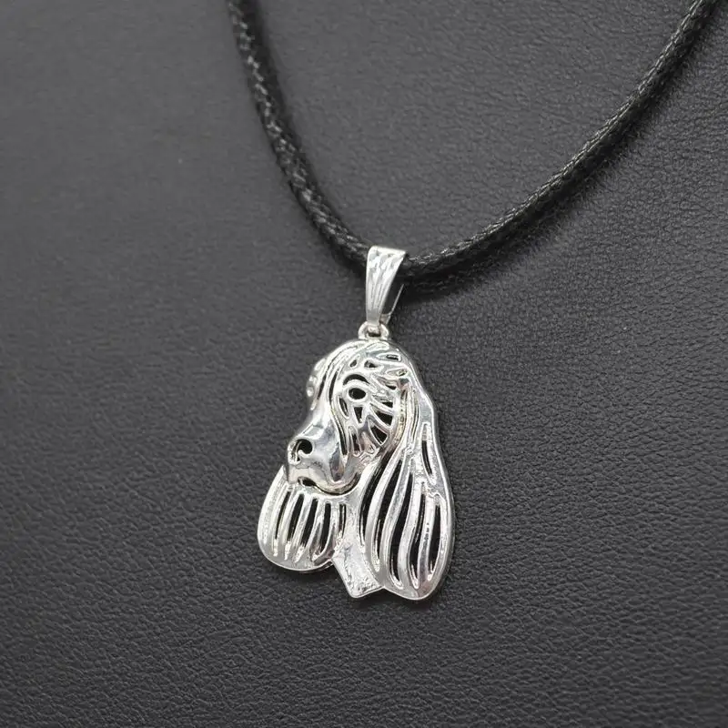 Female Alloy Pet Dog Pendant Necklaces Women\'s English Springer Spaniel Necklaces