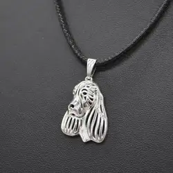 Female Alloy Pet Dog Pendant Necklaces Women's English Springer Spaniel Necklaces