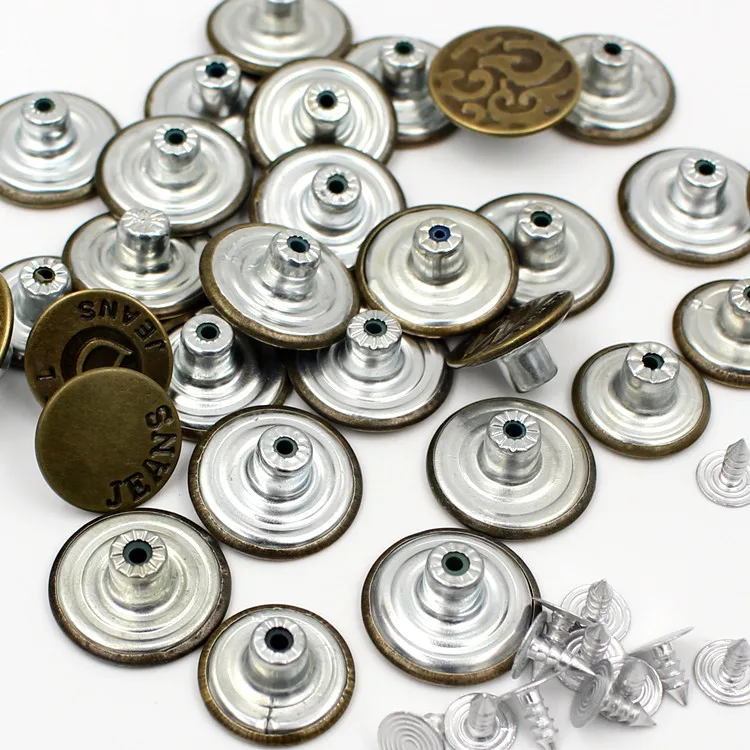 20sets/lot 20mm more than 20 kinds button mixed bronze fashion metal jeans button for garment pants sewing clothes accseeories