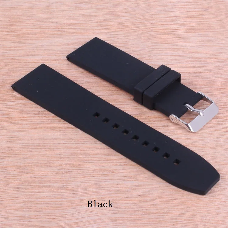 Silicon Rubber 16/18/20/22/24/26/28mm Bright-Colored Solid Watch Multi Color Army Military watchbands Strap Bands Buckle 18mm