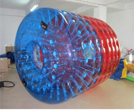HIBADOU 2.4*2.2m Inflatable Water Roller Ball Thickened Colorful Lawn Push Roll Walking Bucket Yo Bo Balloon