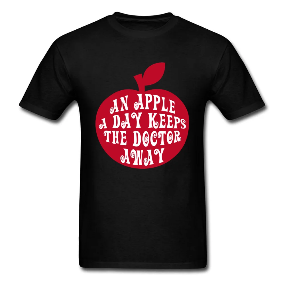 Men's Tshirts 3D T Shirt Drop Shipping Letter T-shirt Black Red Tops Tees Cotton Clothes AN APPLE A DAY KEEPS THE DOCTOR AWAY