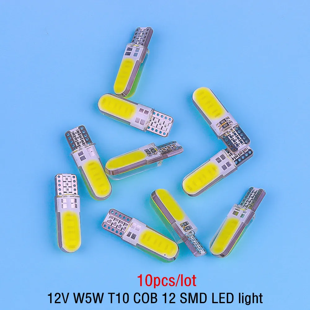 10PCS T10 Led Car Interior Bulb Canbus Error Free T10 White 5730 4/8/12 SMD LED 12V Car Side Wedge Light White Lamp Bulb