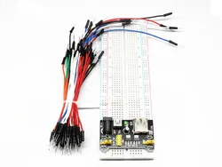 Il modulo di potere del tagliere 5V MB102 + MB-102 830 punti Solderless il corredo del bordo di pane del prototipo + 65 cavi flessibili di ponticello