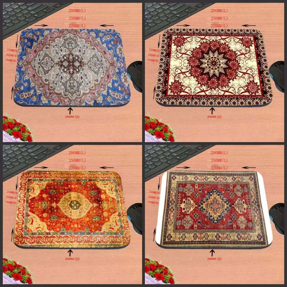 

Popular Persian carpet Computer Mouse Pad Mousepads Decorate Your Desk Non-Skid Rubber Pad 220mmX180mmX2mm&250mmx290mmx2mm