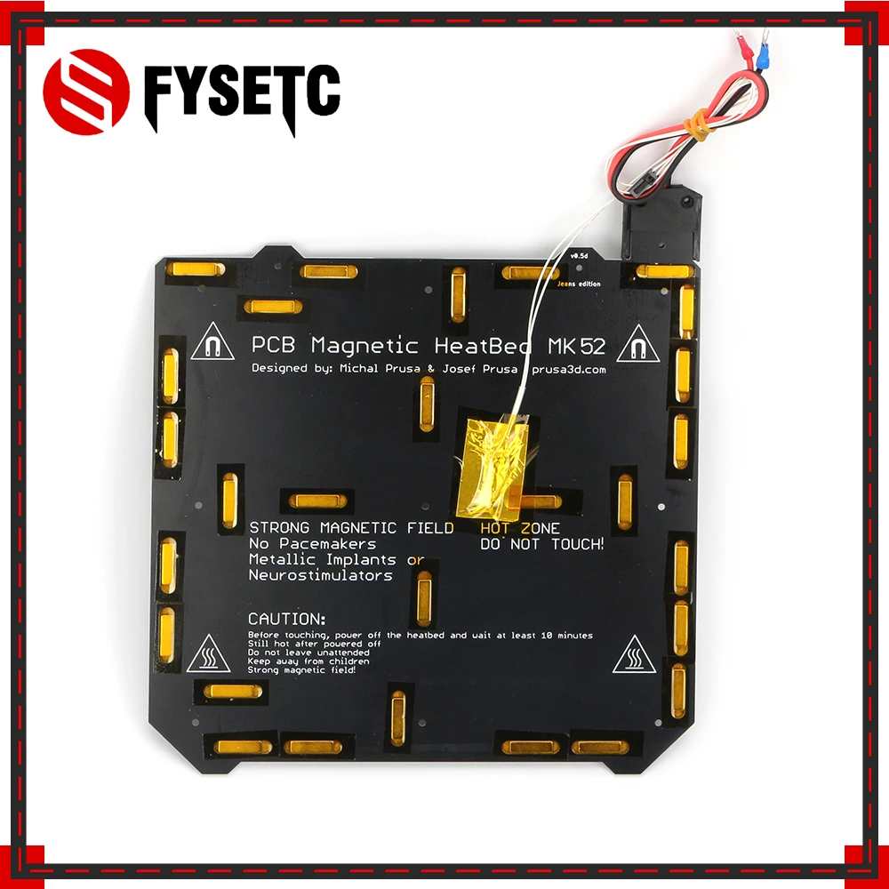 Clone Prusa i3 MK3 3D Printer MK3 Y carriage Magnetic Heated Bed MK52 Wiring Thermistor Kit With Magnet For Prusa i3 MK3 MK3S