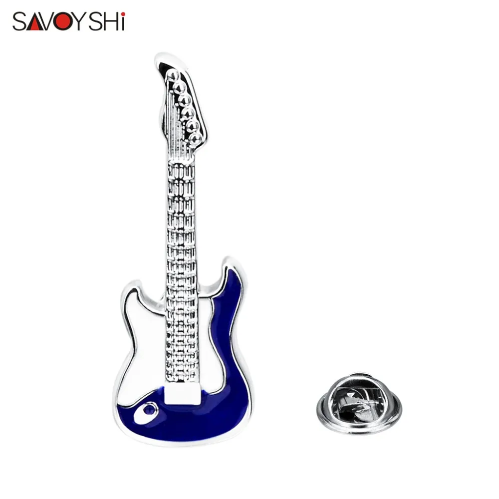 SAVOYSHI Newest Guitar Brooches For Mens Ladies Badges Suit Brooch Pins Collar Decorated Shirt Coat Accessories Jewelry Gift