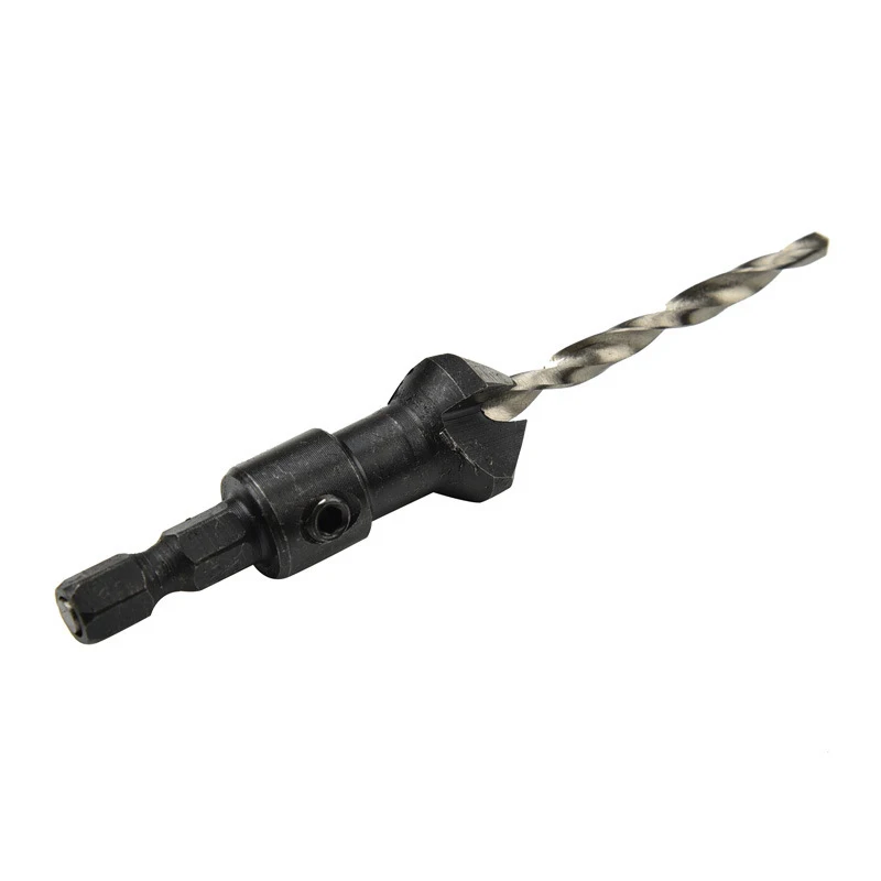 4 sztuk/zestaw stożek otwór odwrócony wiertarka kątowa 1/4 "uchwyt sześciokątny otwór wiertła tonący wiertło rozwiercające Bit otwieracz do drewna