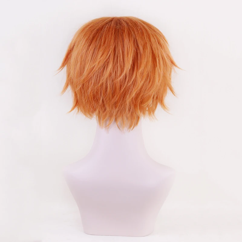 Division Rap Battle Hypnosis MIC Busujima Meison Riou Orange Wig Synthetic Anime Cosplay Costume+ Wig Cap