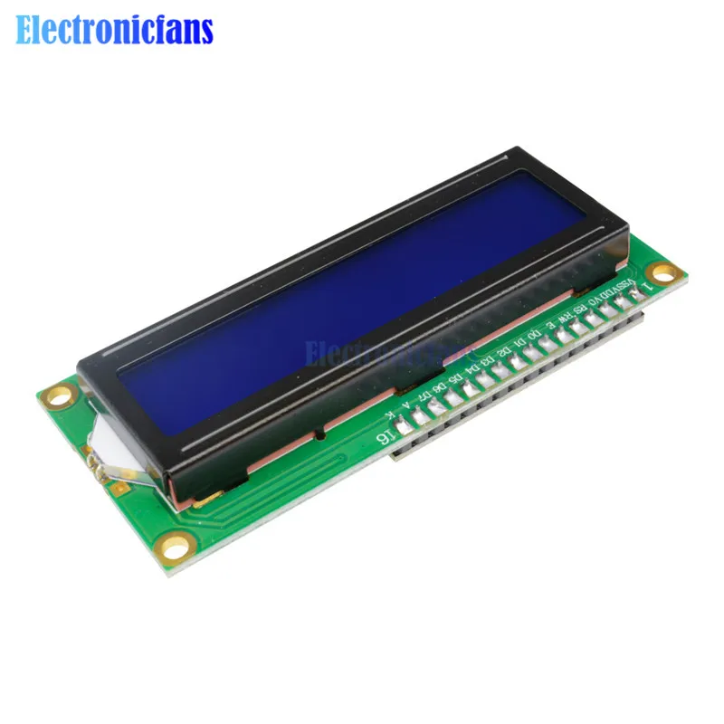 

Blue Display IIC/I2C/TWI/SPI Serial Interface 1602 16X2 Character LCD Backlight Module LCD-1602 5V For Arduino