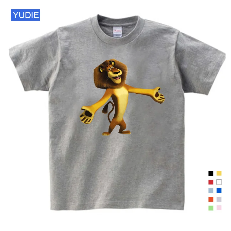 Best Sellers Cartoon Printing Madagascar Summer New T Shirt Alex Marty Cute Funny T Shirt Summer Send Children Birthday Gift