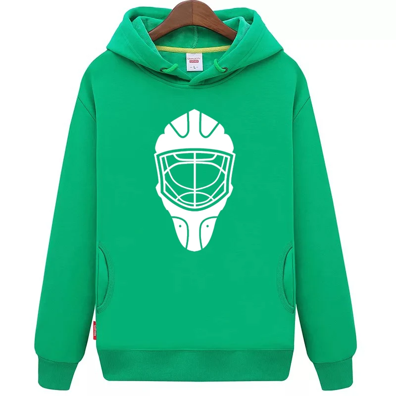 Kühle Hockey Freies Verschiffen Billig Jugend grün Hockey Hoodie mit Hockey Maske Muster