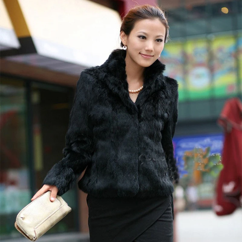 2025 Hot Sale Winter Women Real Rabbit Fur Coat Natural Warm Rabbit Fur Jacket Lady Fashion 100% Genuine Real Rabbit Outerwear