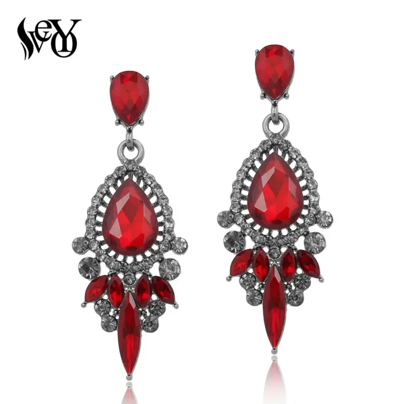 VEYO Crystal Earring for Woman Classic Drop Earrings Round Rhinestone Earrings Top Quality Fashion Jewelry