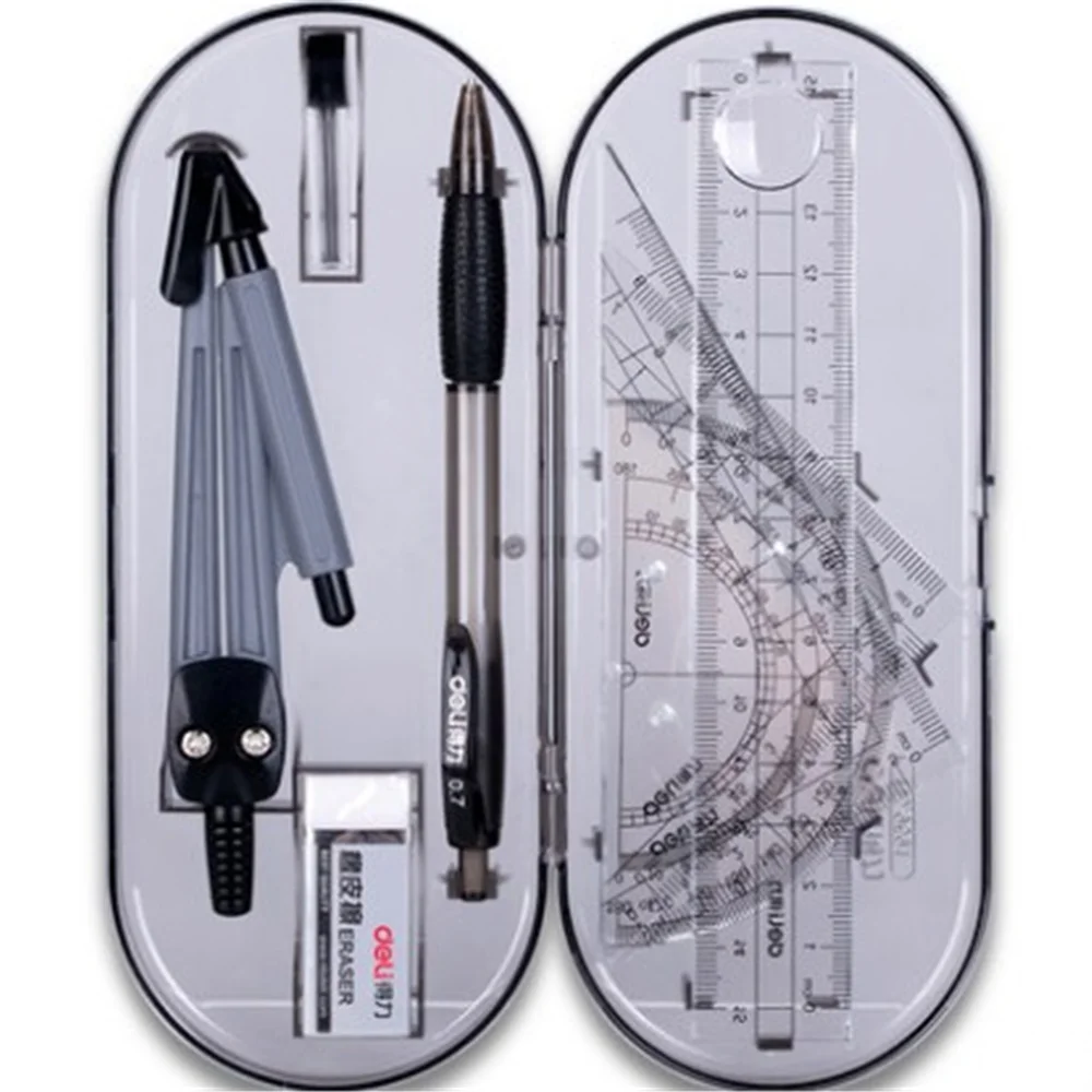 1 set 9591 Student Stationery Drawing Set Compasses Ruler