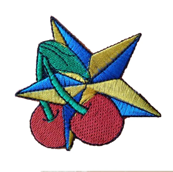 Cherry Embroidery / Computerized Embroidery Patch/Badge For Apparel Flat Broder with Iron On Backing