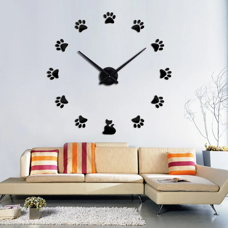 Creative real Diy acrylic mirror wall clock quartz watch still life needle big clocks brief home decor living room stickers