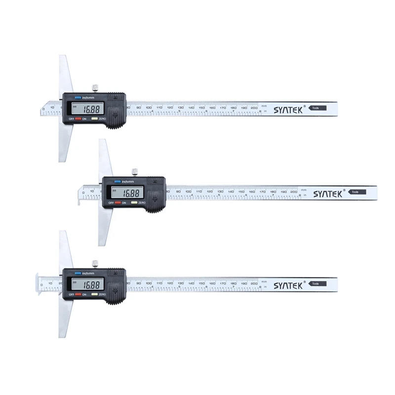 Digital Depth Caliper 150mm-300mm Digital Depth Vernier Caliper Micrometer LCD Stainless Steel Electronic Digital Depth Gauge