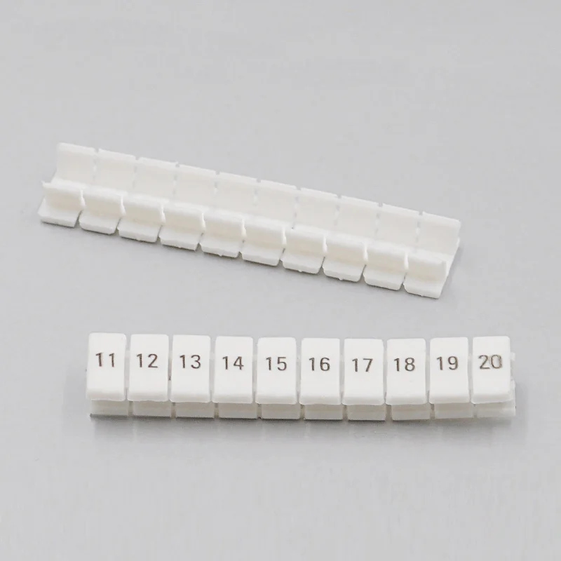 10/20/50Pcs ZB4 Digital Marker Strips For UK-1.5N Din Rail Terminal Block Mark Bar Morsettiera ZB-4 Bornier  Marking Label