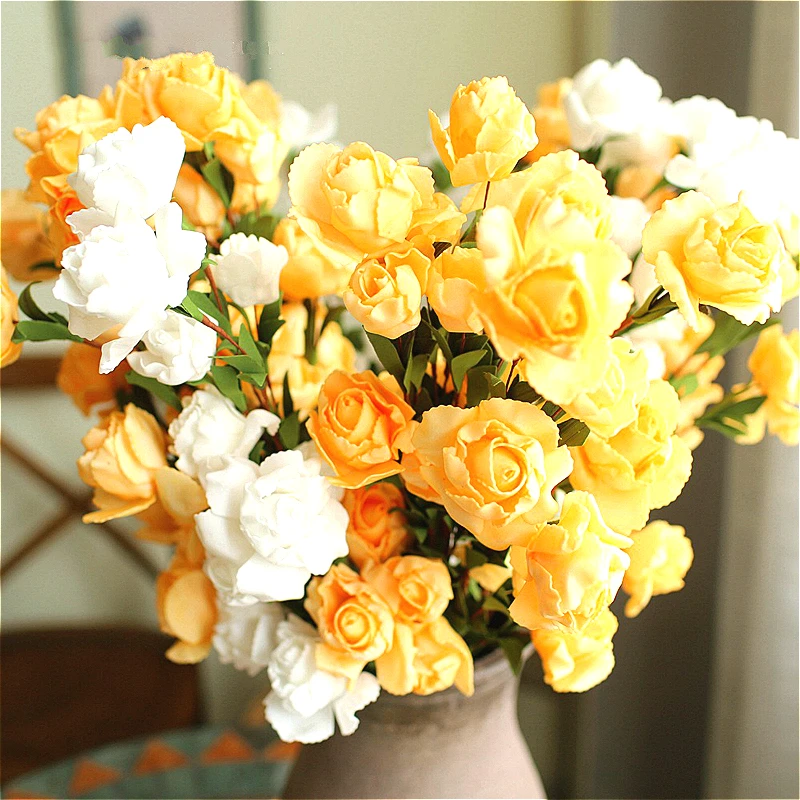 

5pcs Artificial Silk Flower Rose Bouquet Idyllic DIY Home Party Holiday Decorations Illustration Crafts Stage Background