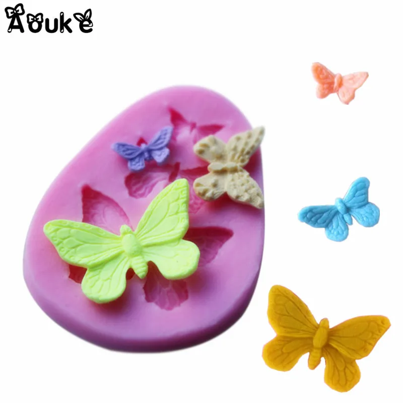3D Butterfly Shape Cake Mold Embossed Silicone Mould Soap Candy Chocolate Ice Cake Molds Wedding Cake Decoration Bakeware Tools