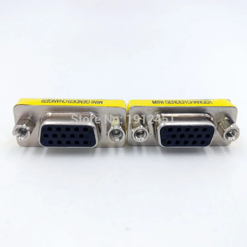 DB15 data cable connector convert  plug MINI GENDER CHANGER VGA Plug connector 15pin port socket