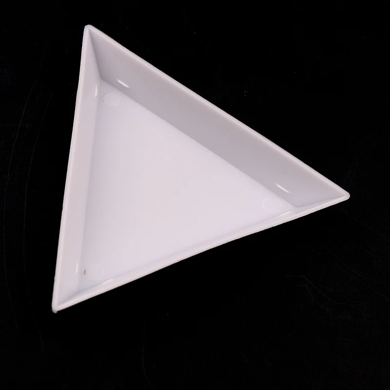 10 Pcs/Lot 63mm DIY Storage Packing Box Plastic Acrylic Triangle Plate Nail Art Rhinestone Tray Tool