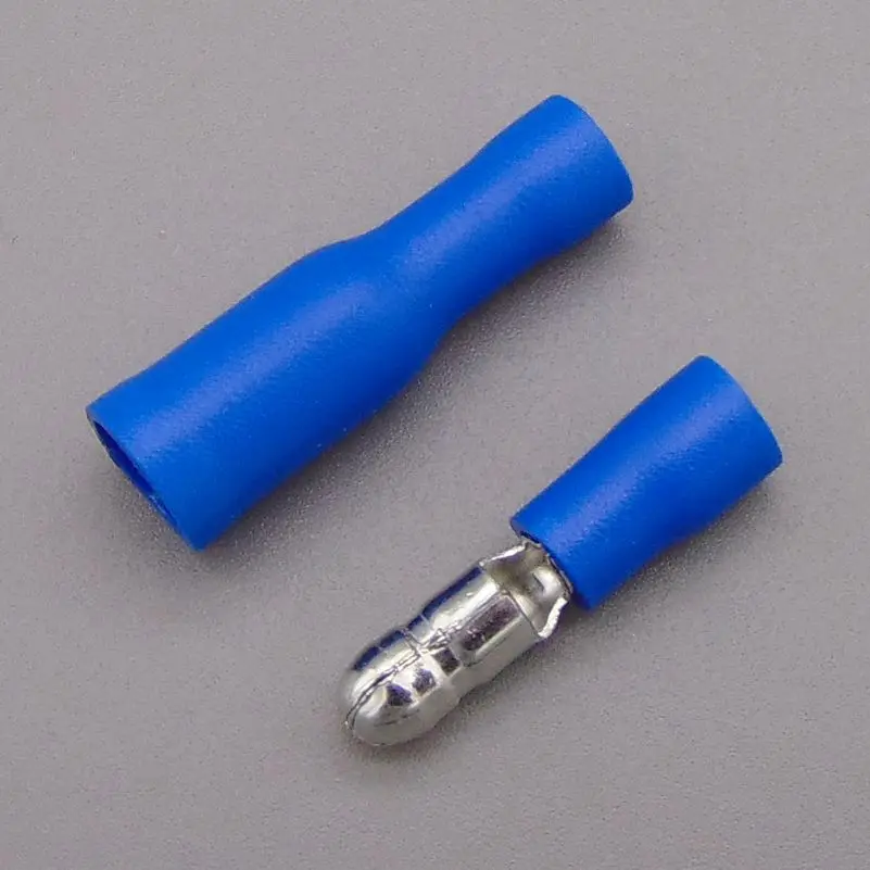 Connecteur de Balle Bleue Isolé pour Câblage Électrique et Audio, 100 Pièces
