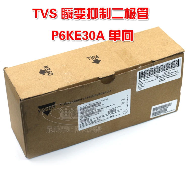 New P6KE30A TVS Transient Suppression Diode One Way 30V 600W Straight DO-15