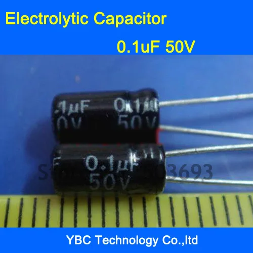 

200 шт./лот 0,1 мкФ 50 в 105 радиальный электролитический конденсатор 5*11 мм