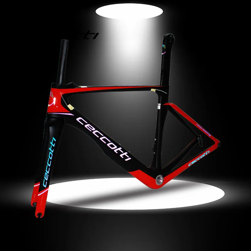 2024 new design road bike frame Ceccotti carbon road bike frame chameleon color UD T800 carbon fork carbon frameset