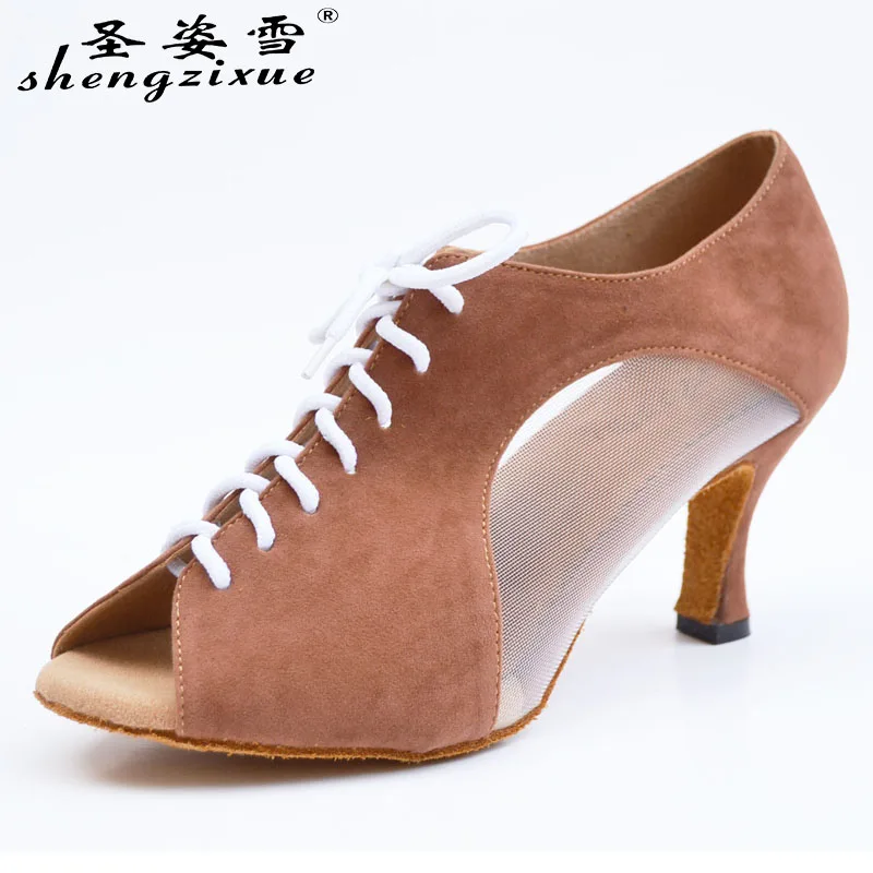 

Shengzixue New Latin dance shoes adult female friendship dance shoes ballroom dancing party Can be customized with high heels