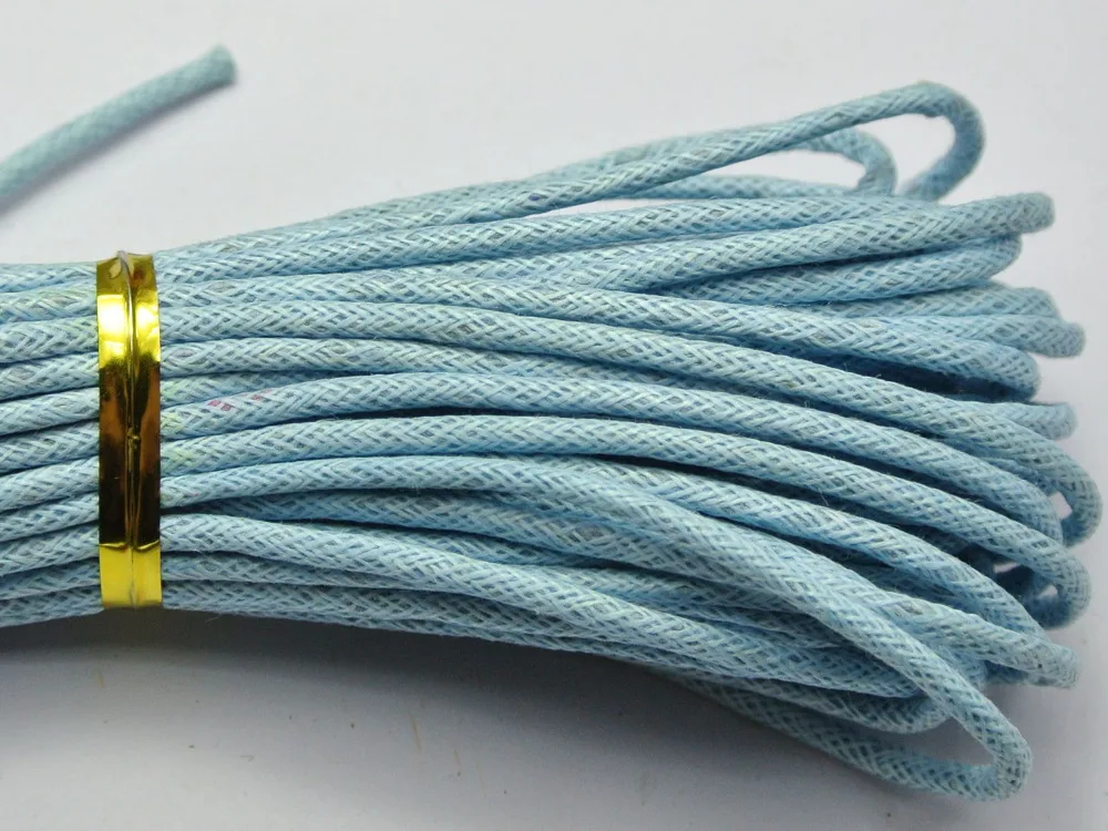 

30 Meters Blue Waxed Cotton Beading Cord Thread Line 2mm Jewelry String