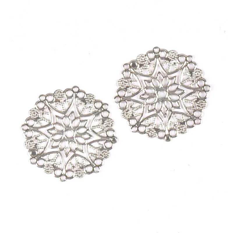 10pcs Filigree Round Wraps Bronze/silver Metal Crafts Connectors For DIY Embellishments Scrapbooking Craft Accessories ykl0735