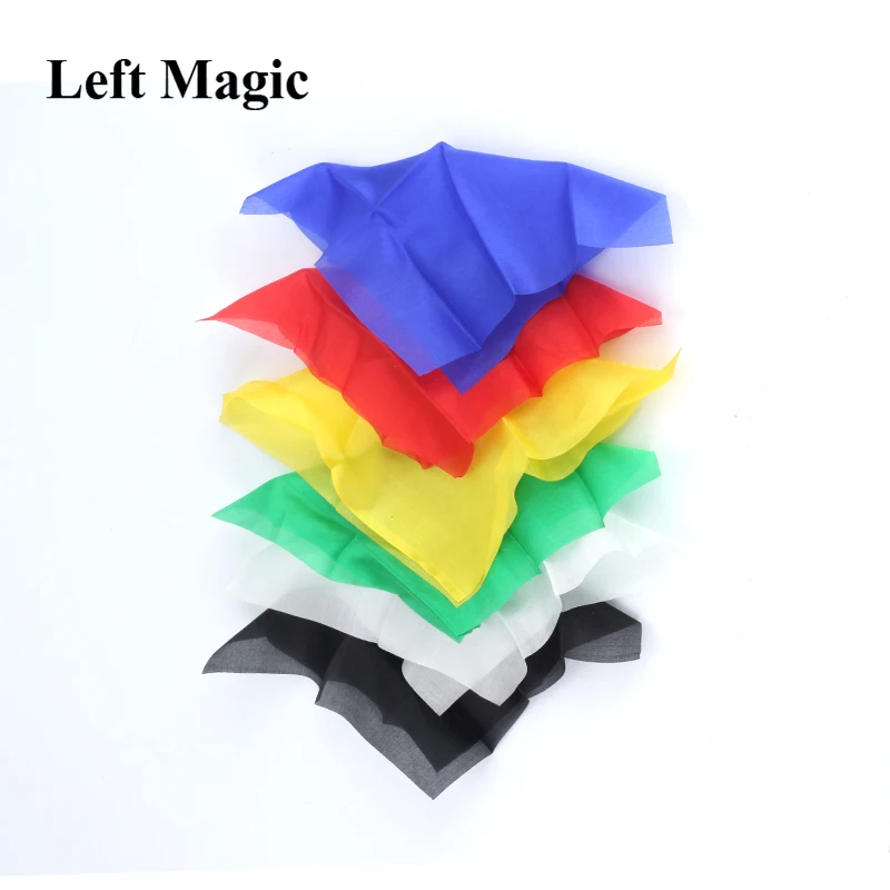 15*15cm Colorful Silk Scarf Close Up Magic Tricks Red Blue Green Blue Black White Color Magic Silk Street Stage Magic Props