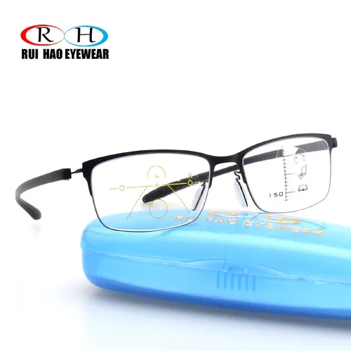 Imagen 2 del producto Gafas progresivas antirayos azules, gafas de lectura para presbicia, montura de moda, lentes transparentes, añadir + 1,00 ~ + 3,50, gafas multifocales