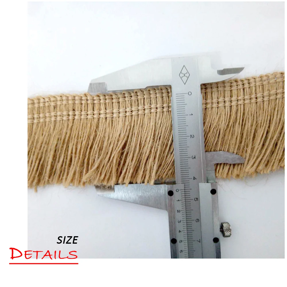 3yards pack Jute Fringe Trim natural beige width of 1.57 inch