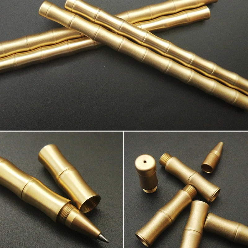 Matte golden classic messing reverse bambus geschenk Rollerball Stift