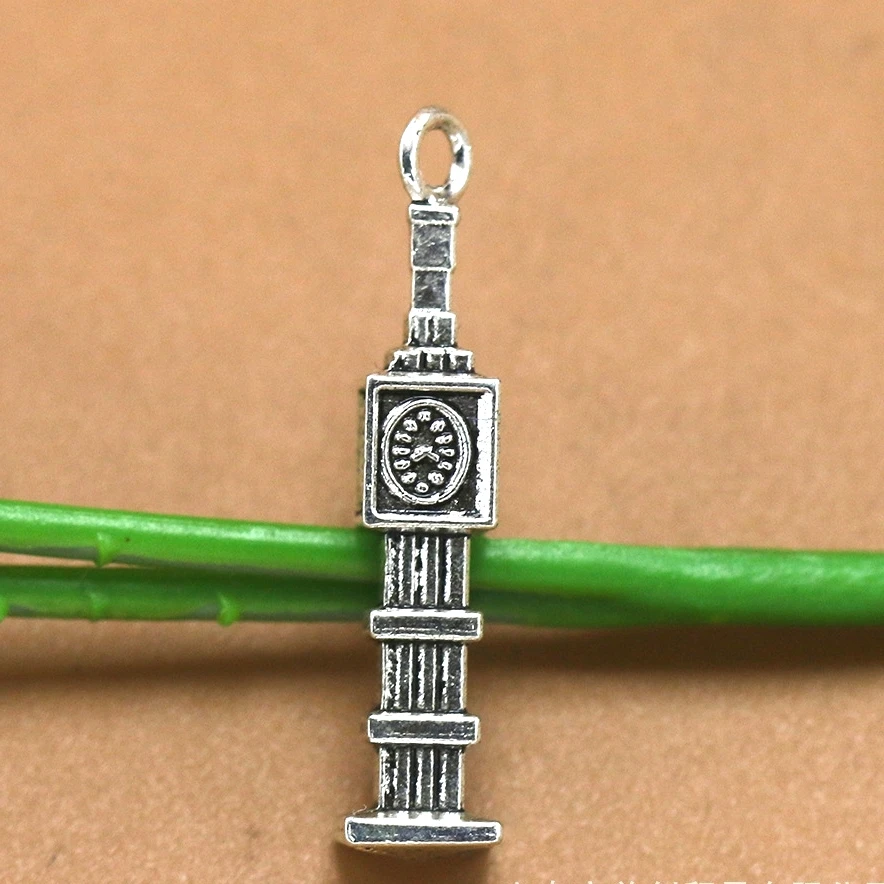 BULK 30 Zinc Alloy 3D British London Big Ben Charms for Jewerly Making 17*6mm 2.5g