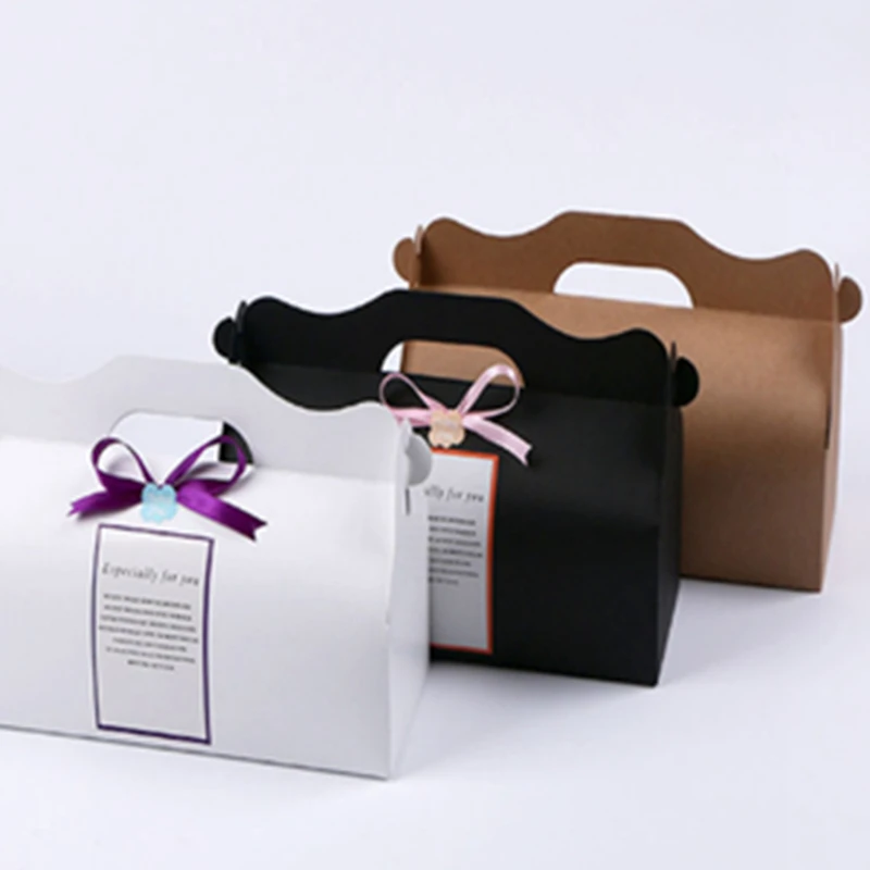 100pcs/lot Brown paper long roll box, hand cup baking packaging box, simple atmosphere gift box